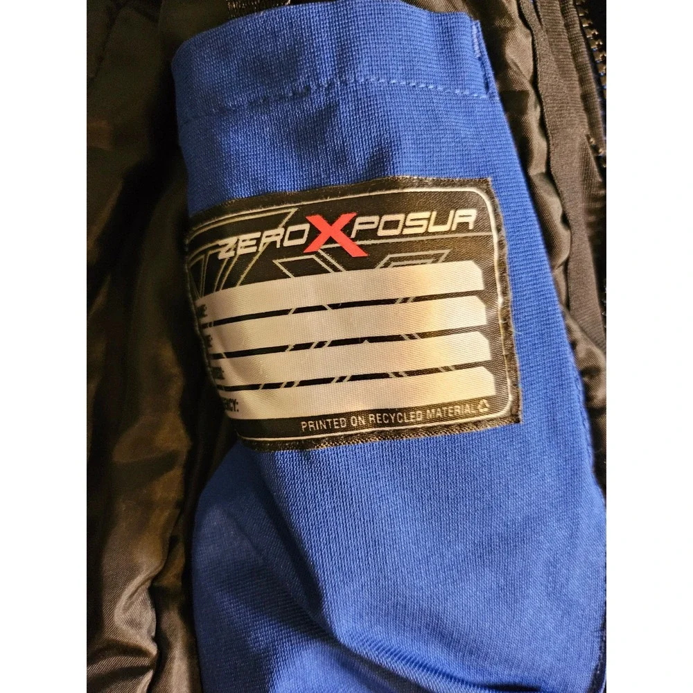 ZeroXposur Winter Jacket Boys Size M 8 Blue Black Grey Colorblock Hooded Coat